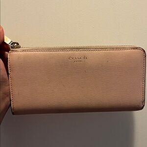Coach Blush Leather Zip Wallet
